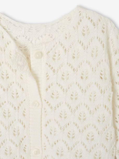 Gilet bébé maille ajourée blanc - vertbaudet enfant 