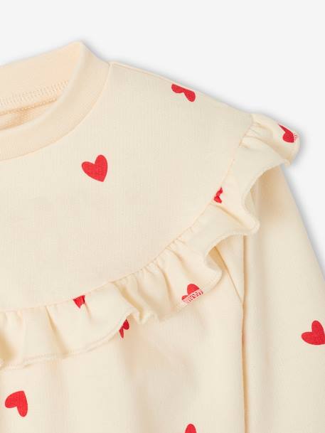 Set sweater met ruche + legging baby ecru+rozen - vertbaudet enfant 