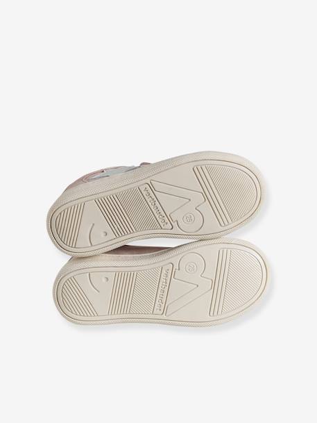 Baskets scratchées cuir enfant collection maternelle blanc+rose pâle - vertbaudet enfant 