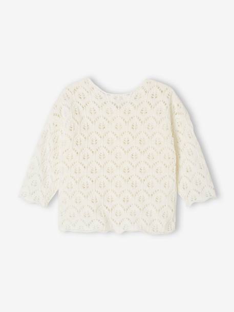 Gilet bébé maille ajourée blanc - vertbaudet enfant 
