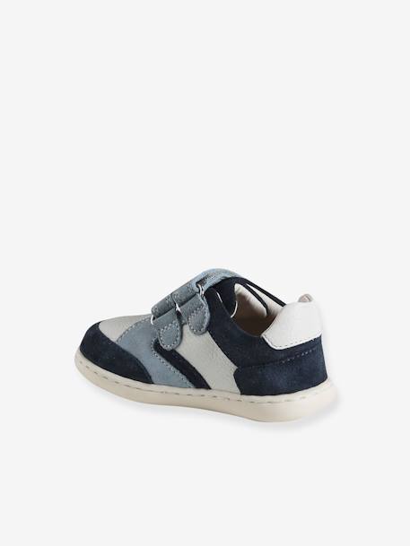 Baskets bébé garçon cuir à scratchs lot bleu - vertbaudet enfant 