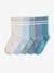 Lot de 5 paires de chaussettes côtelées rayées garçon bleu ciel+bleu grisé+marine - vertbaudet enfant 
