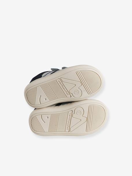 Baskets bébé garçon cuir à scratchs lot bleu - vertbaudet enfant 