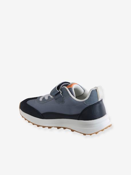 Kindersneakers met veters en klittenband, kleutercollectie blauw, bedrukt+kaki+veel beige+veel blauw - vertbaudet enfant 