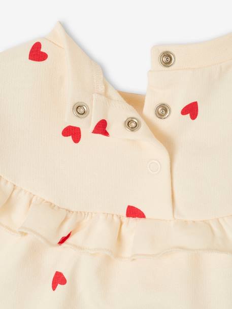 Set sweater met ruche + legging baby ecru+rozen - vertbaudet enfant 