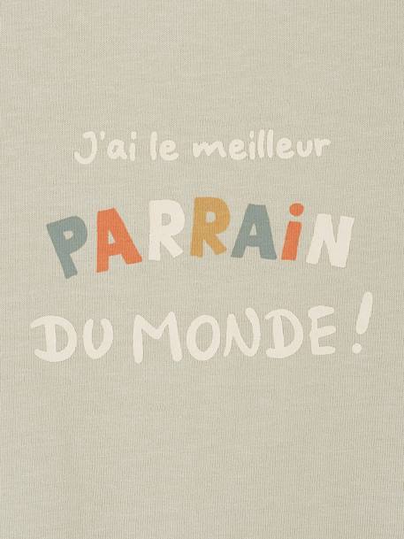 T-shirt baby peetvader / peetmoeder met drukknoopjes op de rug groengrijs+wit - vertbaudet enfant 