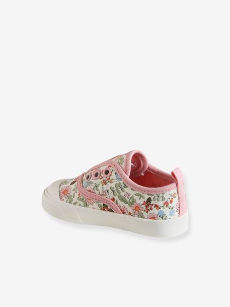 Stoffen elastische babysneakers roze, bedrukt - vertbaudet enfant 