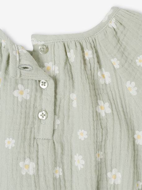 Blouse imprimée bébé vanille+vert de gris - vertbaudet enfant 