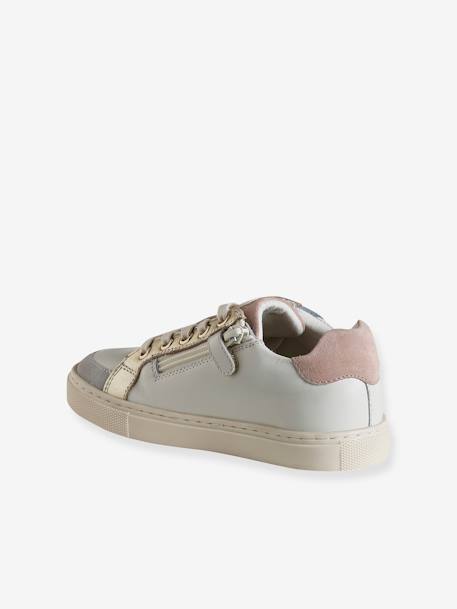 Gestoffeerde en geritste leren manden voor kinderen ecru - vertbaudet enfant 