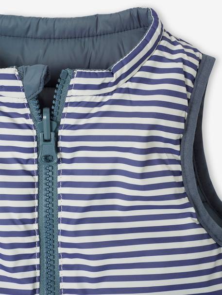 Doudoune bébé garçon sans manches réversible bleu grisé - vertbaudet enfant 