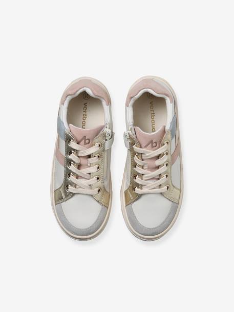 Gestoffeerde en geritste leren manden voor kinderen ecru - vertbaudet enfant 