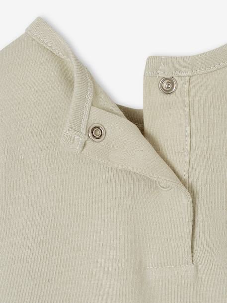 T-shirt baby peetvader / peetmoeder met drukknoopjes op de rug groengrijs+wit - vertbaudet enfant 