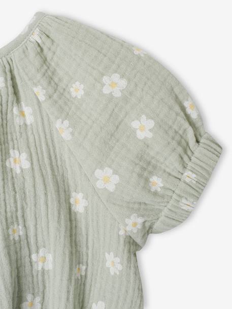 Babyblouse met print groengrijs+vanille - vertbaudet enfant 