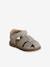 Sandales bébé fermées cuir à scratchs bleu jean+sable - vertbaudet enfant 