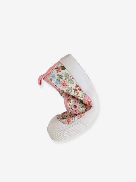 Stoffen elastische babysneakers roze, bedrukt - vertbaudet enfant 