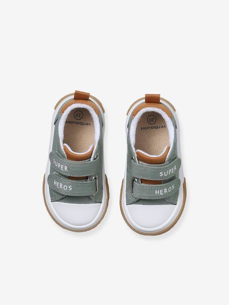 Baskets scratchées bébé en toile beige imprimé+kaki+lot beige+marine - vertbaudet enfant 