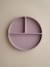 Assiette compartimentée en silicone beige+gris+rose - vertbaudet enfant 