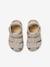 Sandales bébé fermées cuir à scratchs bleu jean+sable - vertbaudet enfant 
