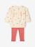 Set sweater met ruche + legging baby ecru+rozen - vertbaudet enfant 