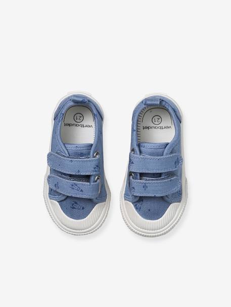 Geweven manden met textielprint voor baby's chambrayblauw - vertbaudet enfant 