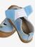 Klittenband baby slofjes van soepel leer blauw, bedrukt+bleekblauw+indigoblauw - vertbaudet enfant 