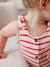 Combishort bébé fille jersey effet tricot rayé rouge - vertbaudet enfant 