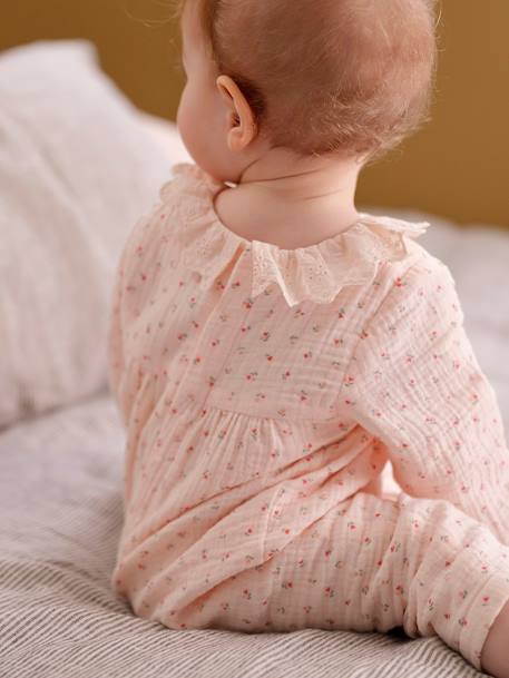 Katoenen babypakje van hydrofiel doek lichtroze - vertbaudet enfant 