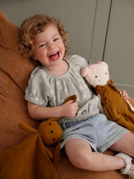 Babyblouse met print groengrijs+vanille - vertbaudet enfant 
