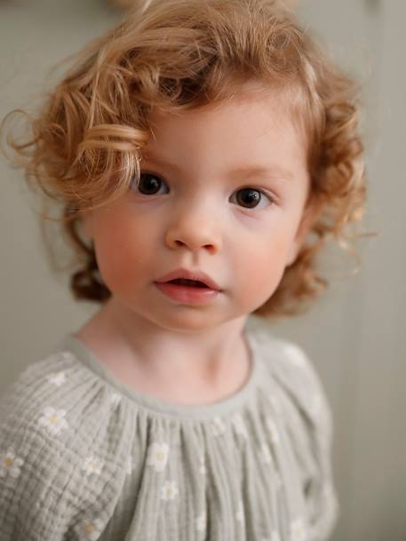 Babyblouse met print groengrijs+vanille - vertbaudet enfant 