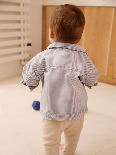 Gestreept babyvestje blauw, gestreept - vertbaudet enfant 