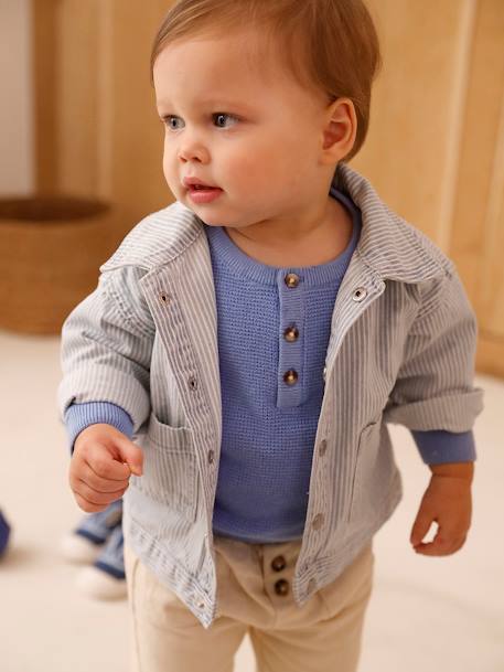 Gestreept babyvestje blauw, gestreept - vertbaudet enfant 