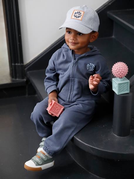 Ensemble sport sweat à capuche zippé + jogging bébé indigo - vertbaudet enfant 