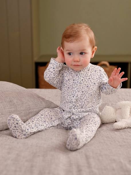 Set van 2 gebloemde slaappakjes blauw - vertbaudet enfant 