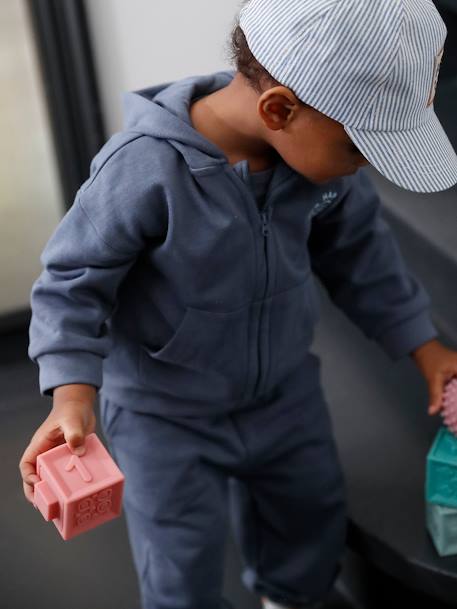 Ensemble sport sweat à capuche zippé + jogging bébé indigo - vertbaudet enfant 