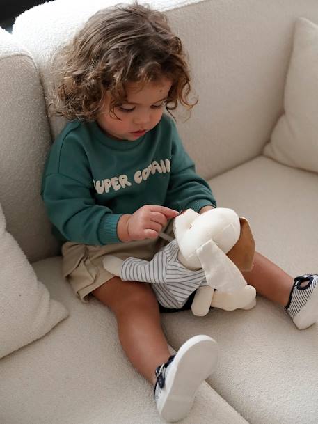 Gepersonaliseerd baby-sweatshirt met druk op de rug smaragdgroen - vertbaudet enfant 