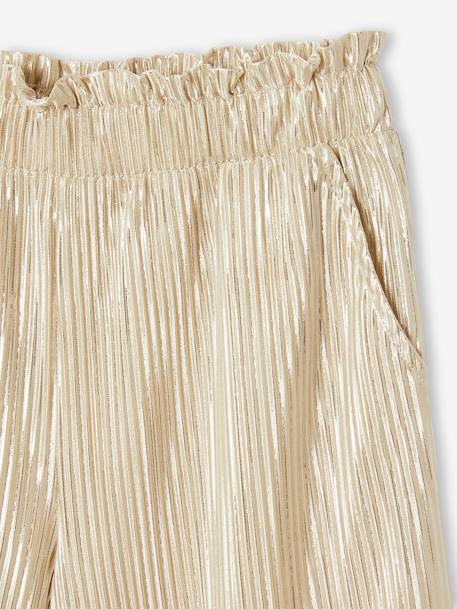 Pantalon large lamé cérémonie fille effet plissé or - vertbaudet enfant 