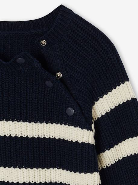 Pull garçon rayé caramel+écru+encre+kaki - vertbaudet enfant 