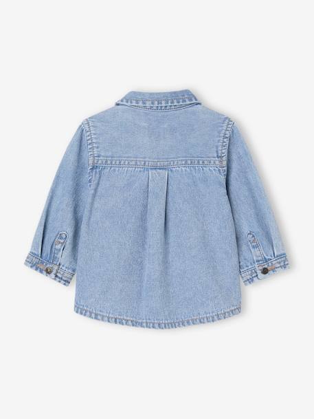 Chemise bébé en jean pressionnée personnalisable double stone - vertbaudet enfant 