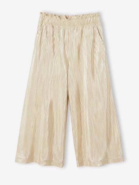 Pantalon large lamé cérémonie fille effet plissé or - vertbaudet enfant 