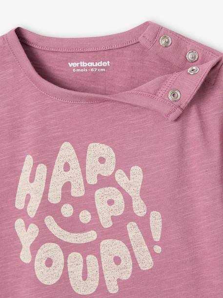 T-Shirt 'Happy Youpi' bébé manches courtes en coton bio violet - vertbaudet enfant 