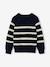 Pull garçon rayé caramel+écru+encre+kaki - vertbaudet enfant 
