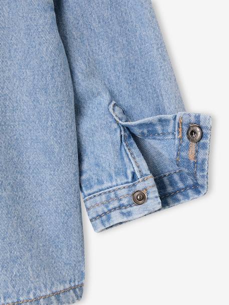 Chemise bébé en jean pressionnée personnalisable double stone - vertbaudet enfant 