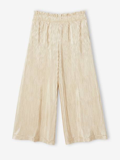Pantalon large lamé cérémonie fille effet plissé or - vertbaudet enfant 