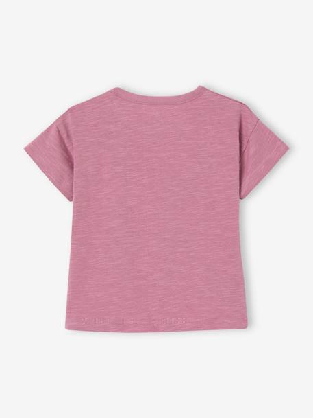 Babyshirt 'Happy Youpi' met korte mouwen en van biologisch katoen paars - vertbaudet enfant 