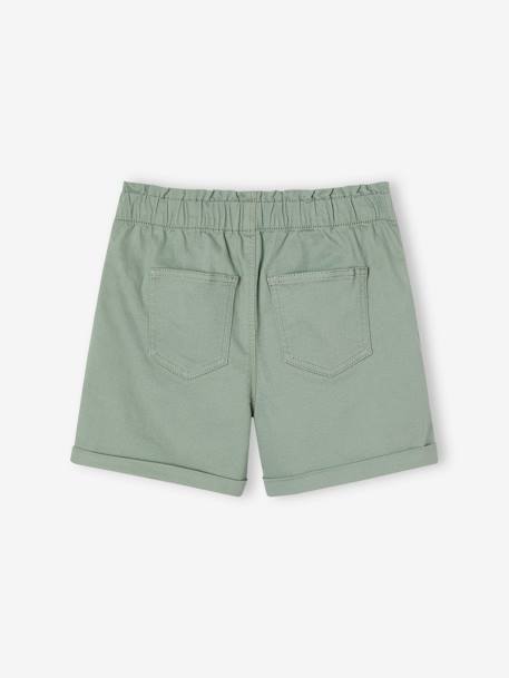 Basics treggingshort voor meisjes gemakkelijk aan te trekken paars+rozen+saliegroen - vertbaudet enfant 