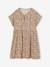 Robe à fleurs boutonnée fille bleu ciel+blush+écru - vertbaudet enfant 