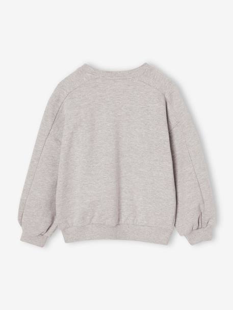 Sweat fille motif fantaisie écru+gris chiné+indigo - vertbaudet enfant 