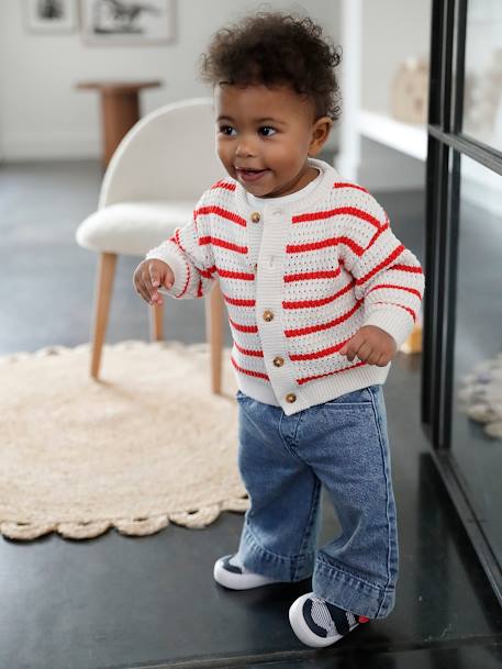 Vertbaudet wijde babybroek met bindceintuur double stone - vertbaudet enfant 