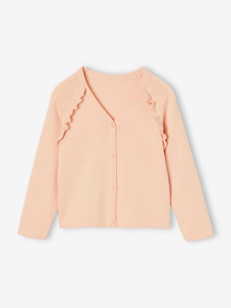 Fille-Pull, gilet, sweat-Gilet fille à volants cérémonie