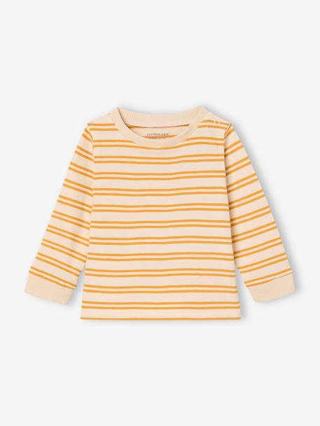 Babyset gestreept T-shirt en jeans tuinbroek double stone - vertbaudet enfant 